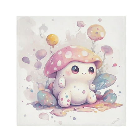 

Napkin Satin Napkin 20*20Inchx1 Kitchen Towel Dinner Plate Towel Decorative Towel Napkin Tea Towel Suitable For Kitchen Table Cartoon Beautiful Pink Mushroom