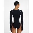 thumbnail image 3 of Ozark Trail Women's and Women's Plus Size Swim Rash Guard with Long Sleeves, Size XS-3X, 3 of 5
