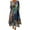 Dark Blue, variant on Jophufed Maxi Dress for Women Retro Style Printed Long Sleeved Loose Hem Irregular Long Dress