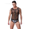 thumbnail image 2 of Juego de rol de sirvienta para hombre, traje Sexy de malla negra Medh transparente, body erótico, conjunto de lencería, uniforme de Cosplay, ropa de discoteca, 2 of 4