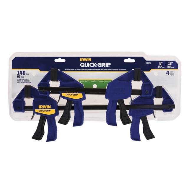 IRWINQUICK-GRIPOne-Handded Mini abrazadera de barra 4 unidades, (2) 6", (2) 12", 1964748 IRWIN NA