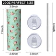 thumbnail image 3 of Pioneer Flower Floral Print Pattern 20oz Skinny Tumbler with Straw & Lid, Double Wall Vacuum Insulated Cup, Leak-Proof, Cup Holder Friendly, Hot 6H Cold 12H, 3 of 6