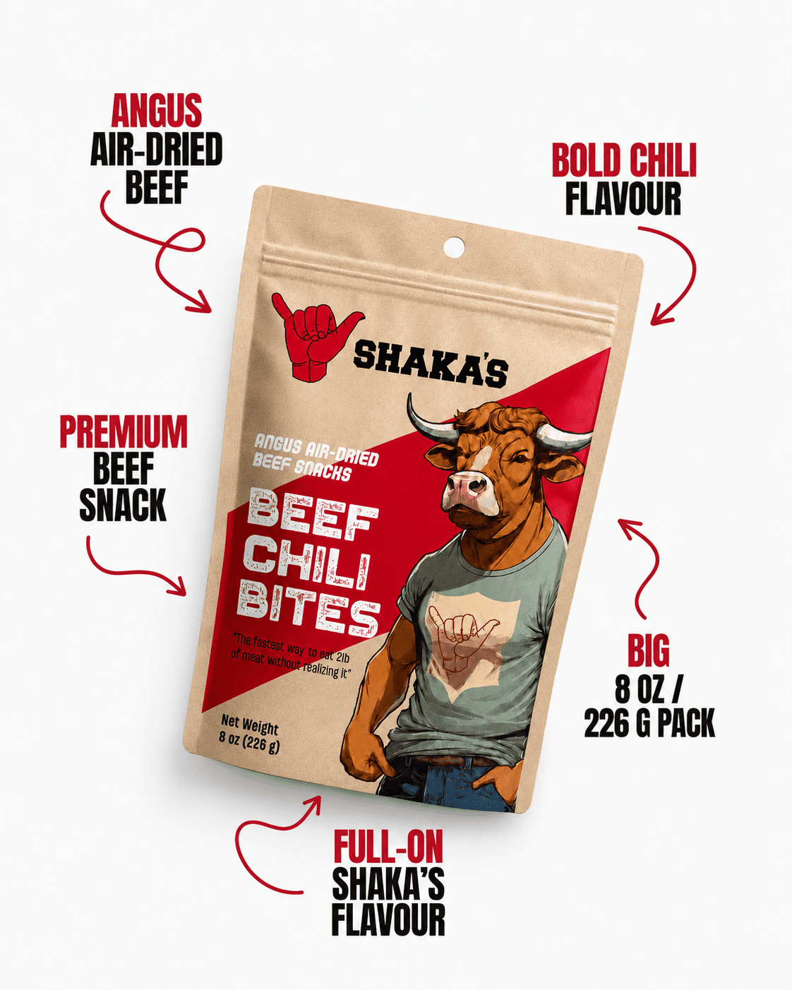 SHAKA'S Angus Air-Dried Beef Snacks Biltong