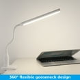 thumbnail image 5 of TORCHSTAR Dimmable LED Desk Lamp, 26 LEDs Flexible Study Clamp Table Lamp, Memory Function, Eye-Care, Touch Control, 5W, USB Powered, ETL-Listed Power Adapter, for Bedroom Office Reading Work, White, 5 of 7