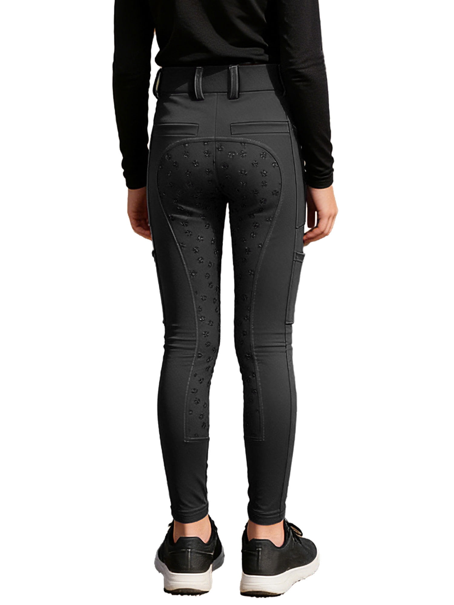 Haitryli Girls Kids Riding Pants Horse Equestrian Breeches Horse Schooling Tights Full Seat Black 14