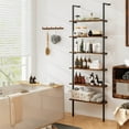 thumbnail image 4 of Costway 6-tier Ladder Shelf 72 Inches Industrial Wall Mounted Bookshelf Brown, 4 of 9