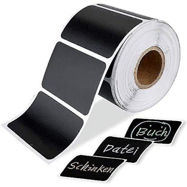300 piezas de pegatinas de pizarra negras, etiquetas autoadhesivas impermeables