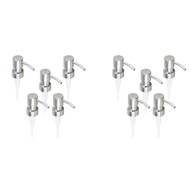 10 Pcs Pompe à Savon en Acier Inoxydable Remplacement 28 Dents Buses de Bouteille en Métal Tête de Distributeur de Lotion