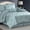 Blue, variant on Lanco Taupe Comforter Set Queen Size, 7 Pieces Jacquard Bedding Set, Floral Design, All Season