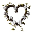 thumbnail image 3 of Homoyoyo 1Pack Gar Decoration Heart Shaped Cotton Wreath White for Decor, 3 of 8