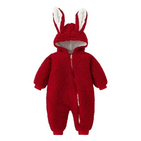 

Shpwfbe Baby Girl Clothes Thick Jumpsuit Snowsuit Bunny Coat Boys Warm Hooded Coat&Jacket Kids Gifts For Boys And Girls
