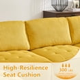 thumbnail image 4 of MOONMISS U-Shaped Corduroy Upholstered 6-Seat Convertible Modular Sectional Sofa Fit for Living Room-Yellow, 4 of 5