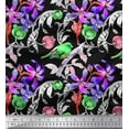 thumbnail image 1 of Soimoi Green Cotton Duck Fabric Leaves,Floral & American Robin Bird Printed Craft Fabric by The Yard 42 Inch Wide, 1 of 3