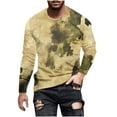 thumbnail image 2 of Tawop Men's T-Shirts Crew Neck Long Sleeve Graphic Flag Casual Khaki 2XL, 2 of 5
