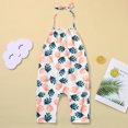 thumbnail image 2 of Otqutp Outdoor Overalls for Toddler Kids Baby Girls Sleeveless Summer Strap Print Romper Jumpsuit Playsuit Spring Fall Clothes(White-B,5-6 Years, 2 of 8