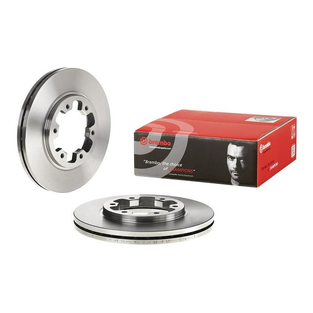 Brembo Brake Rotor 09505510C02 Vented; One Piece Design; Wheel Bolt Pattern 6 x 124 Millimeter; 176 Millimeter Hat Inside Diameter; 100 Millimeter Hub Diameter; Grey Cast Iron; Single