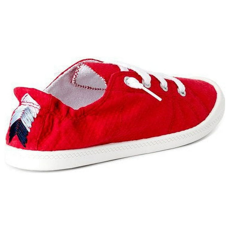 Time and Tru Women's Canvas Sneakers with Scrunch Back and Memory