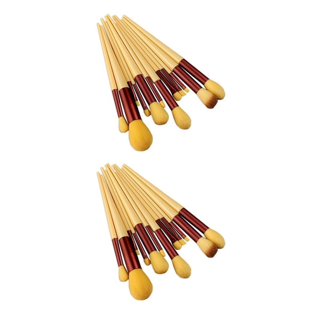 Seitruly Paquete de 13 brochas de maquillaje para mejillas, base de sombra de ojos, cepillos con mango de plástico, accesorio cosmético Type1 NO1