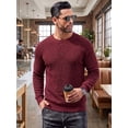 thumbnail image 5 of COOFANDY Mens Henley Waffle Pullover Sweater, Button Crewneck Casual Textured Sweaters, 5 of 8