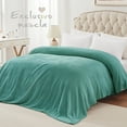 thumbnail image 4 of Exclusivo Mezcla Queen Size Flannel Fleece Velvet Plush Bed Blanket as Bedspread, Coverlet, Bed Cover (90"x90", Celadon), 4 of 11