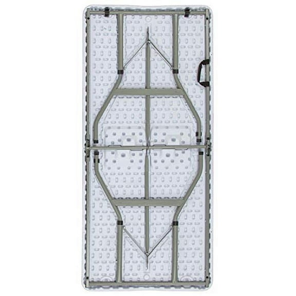 BizChair 5-Foot Height Adjustable Bi-Fold Granite White Plastic Folding Table with Handle