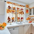 thumbnail image 3 of Fall Gnome Kitchen Curtains Funny Window Curtains and Valances Set 36 Inch, Autumn Maple Leaves Short Tier Curtain for Kitchen, Happy Thanksgiving Small Kitchen Decor, 3 of 6