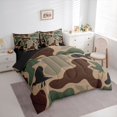 thumbnail image 3 of Homewish Rustic Camouflage 7 Pieces Bedding Comforter Set,Country Farmhouse Lodge Full Bedding Set,Brown Green Fitted Sheet Flat Sheet For Boys Kids,Luxury Bedroom Decor Reversible, 3 of 8