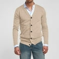 thumbnail image 6 of Zimjoy Men's Cardigan Sweaters Casual V Neck Button Up Cable Knitted Sweater Slim Fit Long Sleeve Beige Cardigan Open Front Lightweight Trench Coat with Pocket, Beige 3XL, 6 of 6