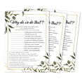 thumbnail image 1 of Inkdotpot Bridal Wedding ShowerGameBachelorette Party ActivityGameCards 50-PackGreeneryWhy Do We Do That, 1 of 1