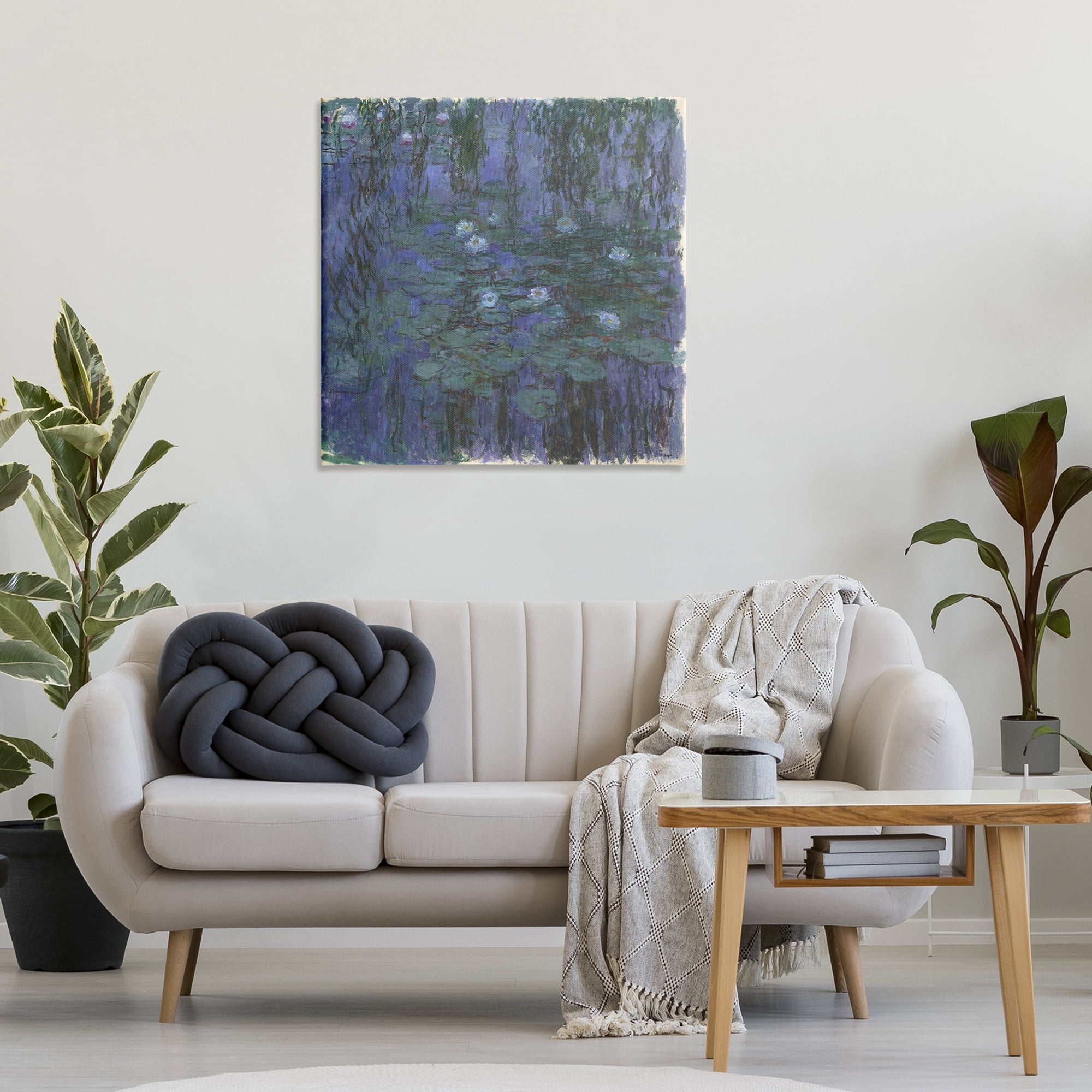Stupell Industries Classic Monet Blue Water Lilies Landscape & Nature Painting Wrapped Canvas Art Print Wall Art, 30 x 30
