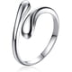 thumbnail image 1 of Anillo de plata 925 de Europa y Estados Unidos, abierto, liso, sencillo, gota de agua, anillo femenino, lágrimas de ángel, 1 of 6