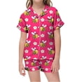 thumbnail image 1 of Kids V Neck Printed Short Pajama Set Boys Girls Sleepwear Spring Summer Loungewear Clothes, 1 of 4