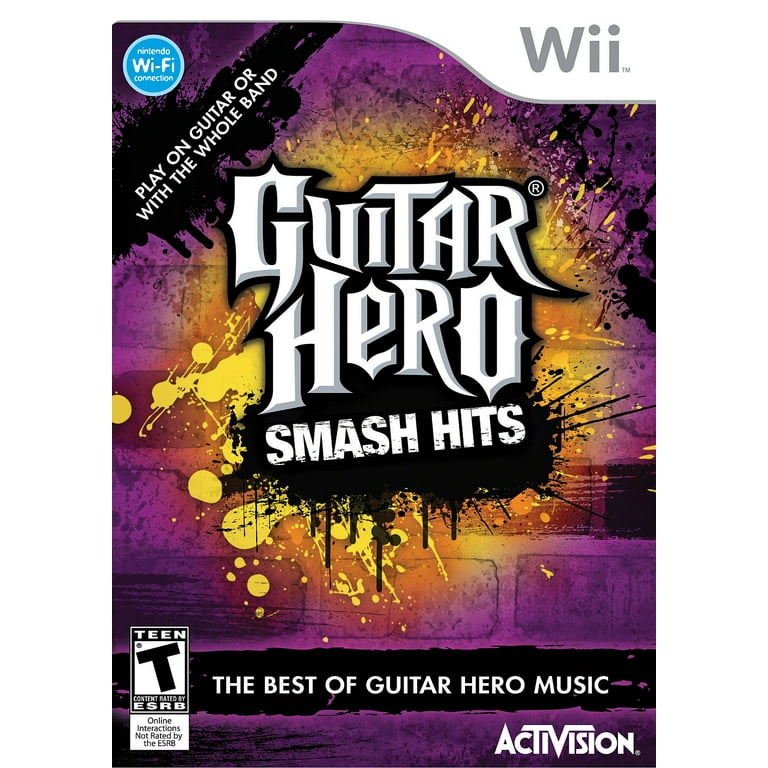 Free Shipping! Used Nintendo Wii Game Guitar Hero Smash Hits