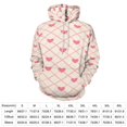 thumbnail image 2 of Pink Hearts Grid Pattern Background Men's Women Vintage 3D Hooded Sweatshirt - All-Season Loose Fit Streetwear, 2 of 6