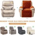 thumbnail image 3 of TOPCHANCES Plush Recliner Chair Cover, Faux Rabbit Fur 1-Seater Sofa Cover, Washable Armchair Protector with Adjustable Elastic Belt for 23 Inches Recliner (Coffee), 3 of 11