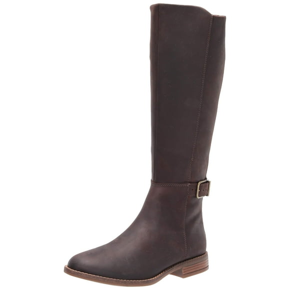 Clarks Womens Camzin Branch Fashion Boot, Dark Brown Leather, 6.5