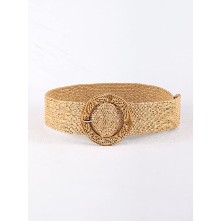 2 pack bohemian round buckle straw belt INSPIRE CHIC Women main image 3