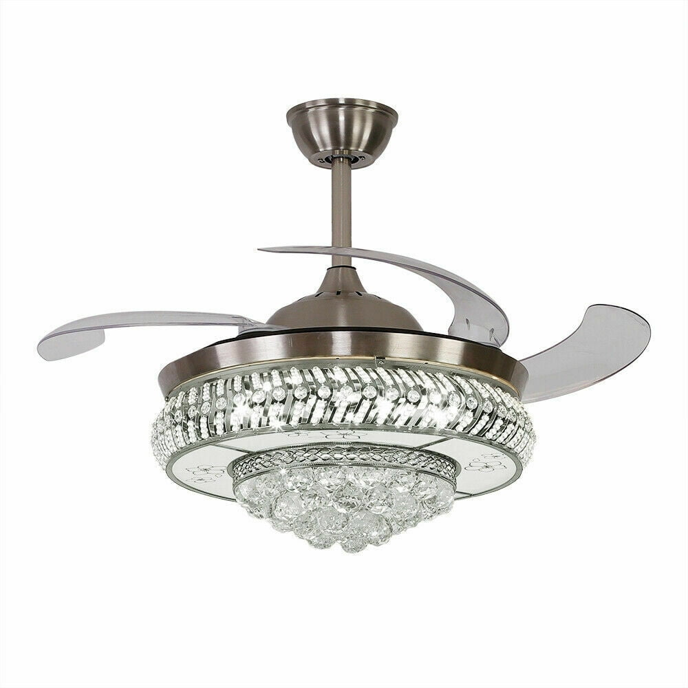 Details about   Modern 42"/36" Invisible Ceiling Fan Light LED Chandelier Lamp w/ Remote Control