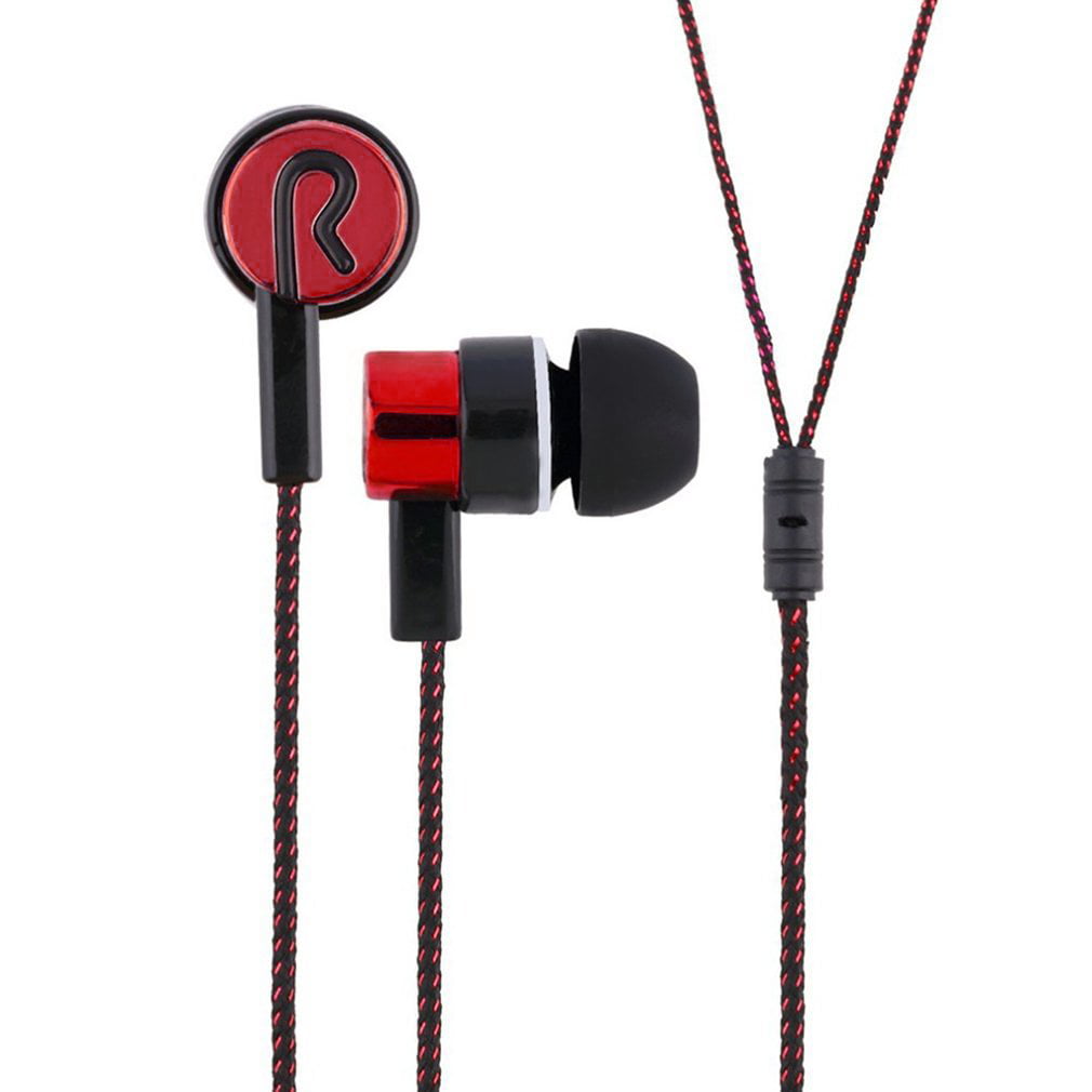 In-Ear Metal Wired Headphone Earphone Noise Isolating Earbuds with 3.5mm Red UK 