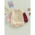 thumbnail image 2 of ZAXARRA Baby Girls Romper, Long Sleeve Crew Neck Letters Print Contrast Color Fall Bodysuit for Casual Daily, 2 of 9