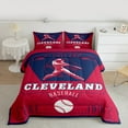 thumbnail image 2 of jejeloiu Baseball Bedding Comforter Set,Sport City Twin Comforter Sets,Acleveland Bedding Set For Teens Kids,Breathable Home Decor Reversible,2pcs, 2 of 8