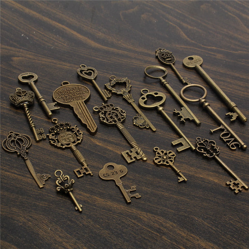 Skeleton Key Pendants Charms Silver Steampunk Key Charms BULK Skeleton Keys 25+ 