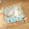 thumbnail image 5 of LAMIRO Cat/Dog Bed Hammock Cat Bed Wooden Dog Elevated Indoor Outdoor Beds Raised Cat Cots Furniture Pet Bed Puppy Bed Portable Breathable Mesh Cat Beds for Small Animals, 5 of 7