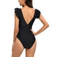 thumbnail image 2 of SWSMCLT Women's One Piece Swimsuit Sexy Slimming Beach Summer Backless Plunge Swimwear Bathing Suit Black Medium, 2 of 4