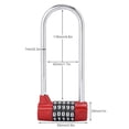thumbnail image 2 of Spptty Zinc Alloy U-shape Combination Digit Password Code Lock Extra Long Cabinet Door Padlock , Door Lock,U Lock, 2 of 8