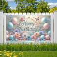 thumbnail image 6 of Floral Theme Birthday Banner Pastel Colors Balloon Decoration Happy Birthday Design for Kids Party Indoor Celebration, 6 of 7