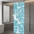 Blue Leaf Window Privacy Film, Tropical Country Watercolor Jungle ...