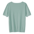 thumbnail image 6 of Bovemsi Women's Short Sleeves Sweaters V Neck Soft Pullover Top, Blue Women's Summer Short Sleeve T-Shirts, L, 6 of 9