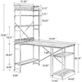 thumbnail image 2 of Churanty Computer Desk with 4 Tier Storage Shelves Large L-Shaped Home Office Desk Writing Table, Brown, 2 of 7