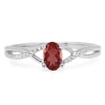 thumbnail image 2 of Dazzlingrock Collection 10K 6X4 MM Garnet & White Diamond Bridal Swirl Engagement Promise Ring, White Gold, Size 6.5, 2 of 4